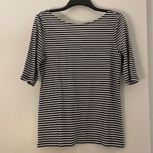 Black and white striped blouse